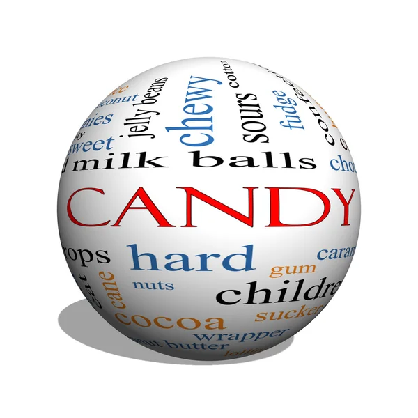 Candy 3D sphère Word Cloud Concept — Photo