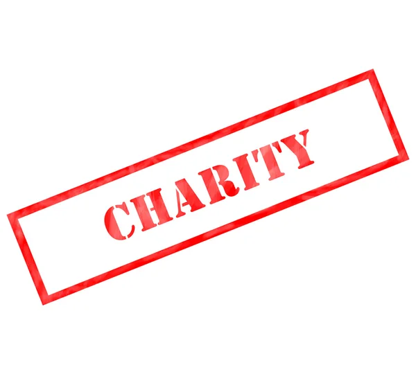 Charity red rectangle stamp — Stock Photo, Image