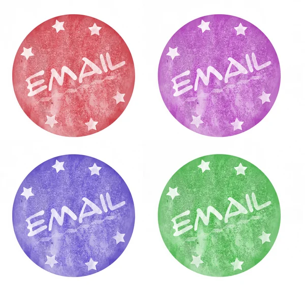 Four Email with Cirlcle Buttons — Stock Photo, Image