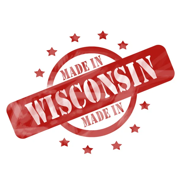 Röd vittrade gjorde i Wisconsin stämpel cirklar och stjärnor i design — Stockfoto