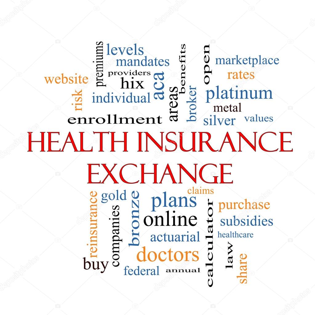 Health Insurance Exchange Word Cloud Concept 