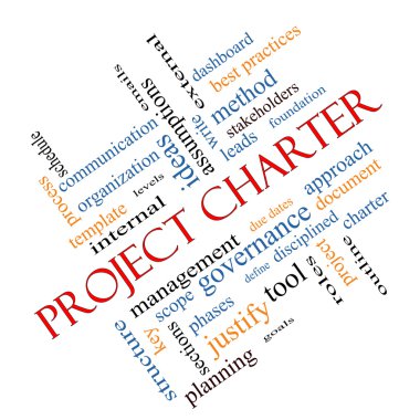Proje Charter Word Cloud kavramı açılı