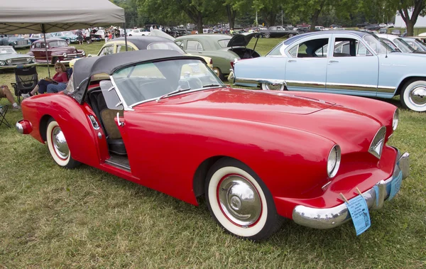 1954 Kaiser Roadster Red Car Side View — Stock Photo, Image