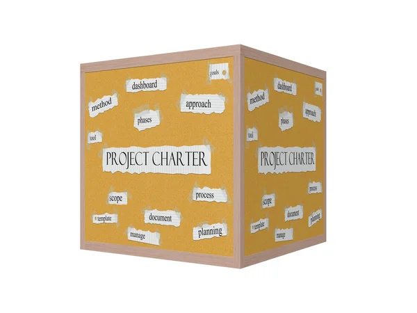 Projekt Charter 3d Korkboard Wort Konzept — Stockfoto
