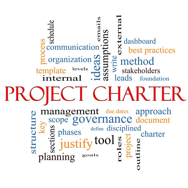 Projektet Charter ordet Cloud koncept — Stockfoto