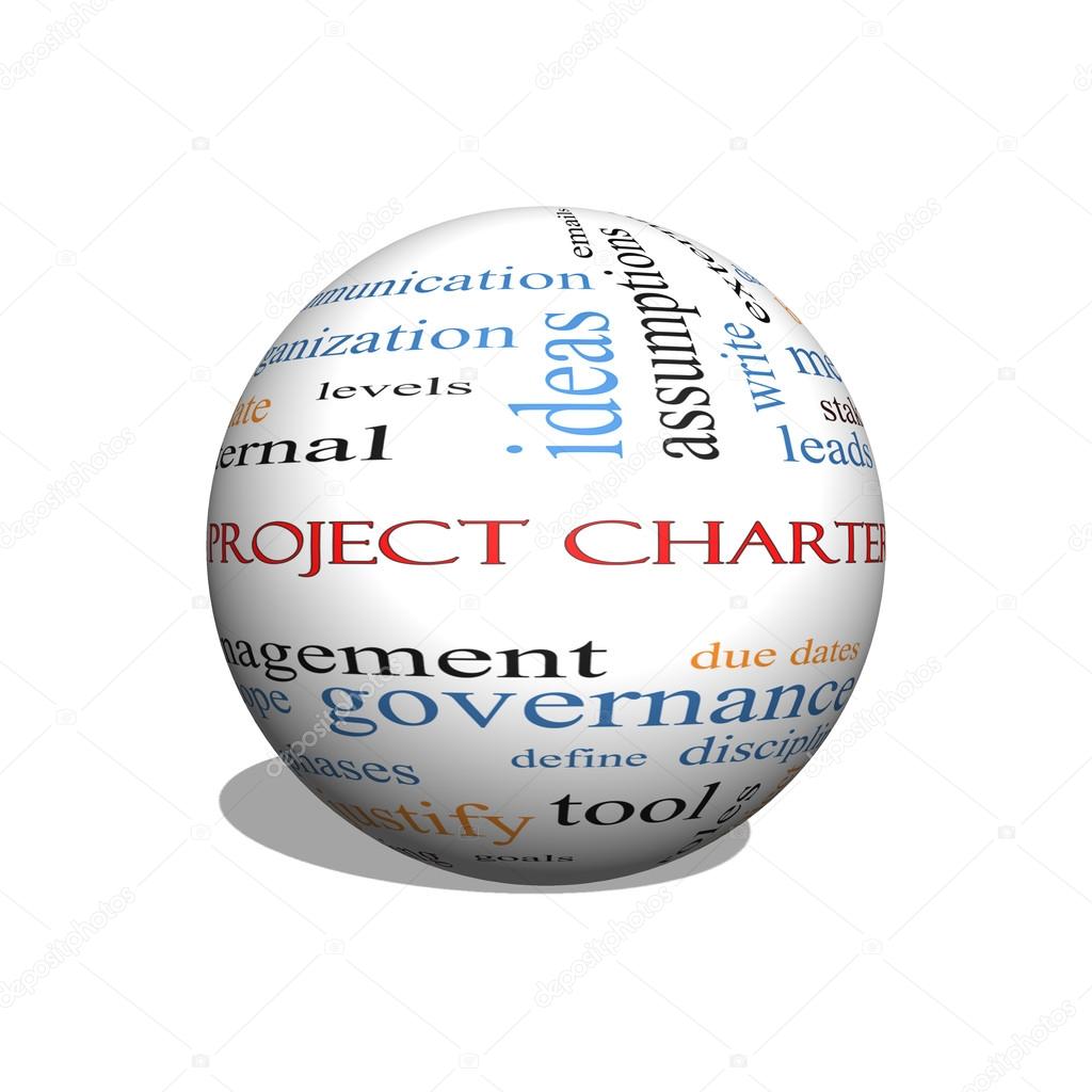 Project Charter 3D sphere Word Cloud Concept 