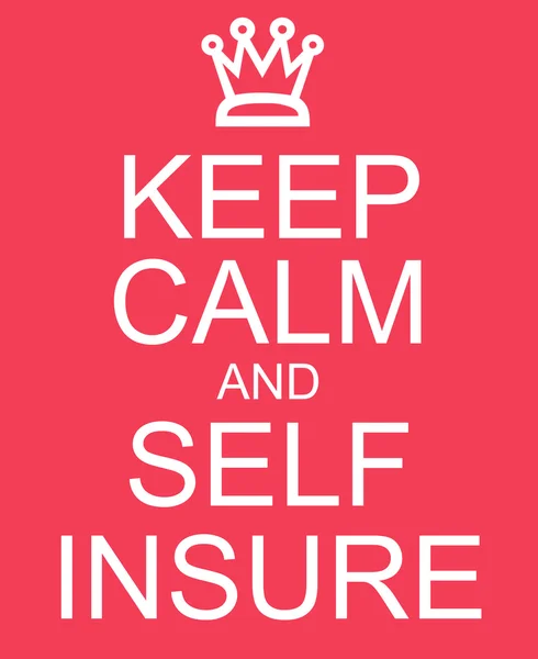 Keep Calm and Self Insure red sign — Stock fotografie