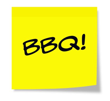 BBQ Yellow Sticky Note