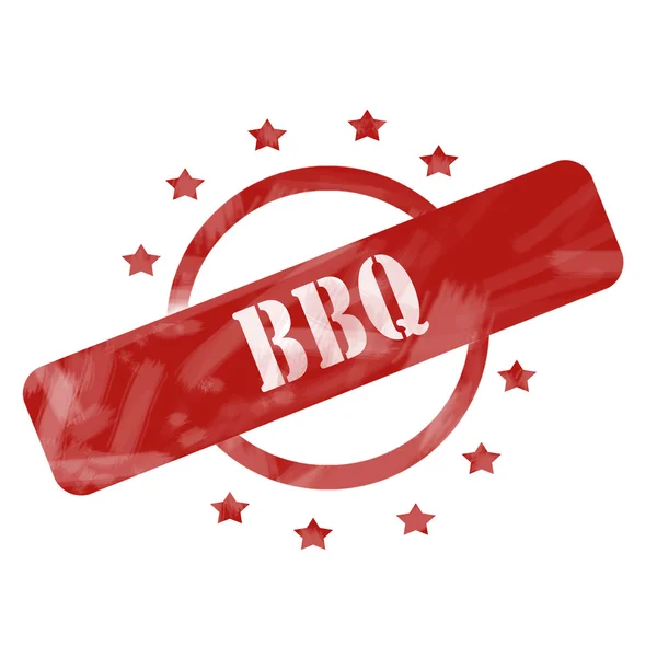 BBQ Cercles rouges Timbre Grunge design — Photo