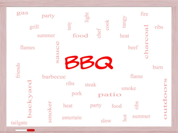 BBQ Word Cloud on a Whiteboard — Stok fotoğraf