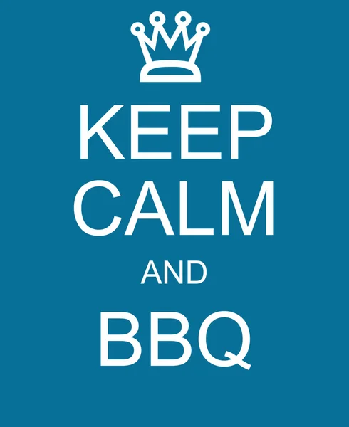 Keep Calm and BBQ blue sign — Stock Photo, Image