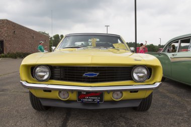 1969 Yellow Chevy Camaro Car Front View