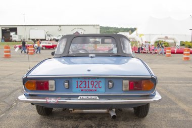 Blue Triumph Spitfire 1500 Car Rear View