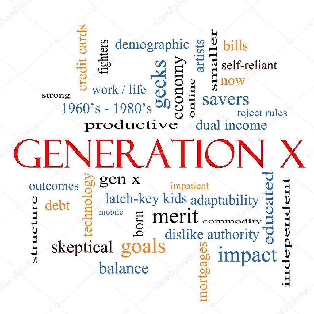 Generation X Word Cloud Concept 