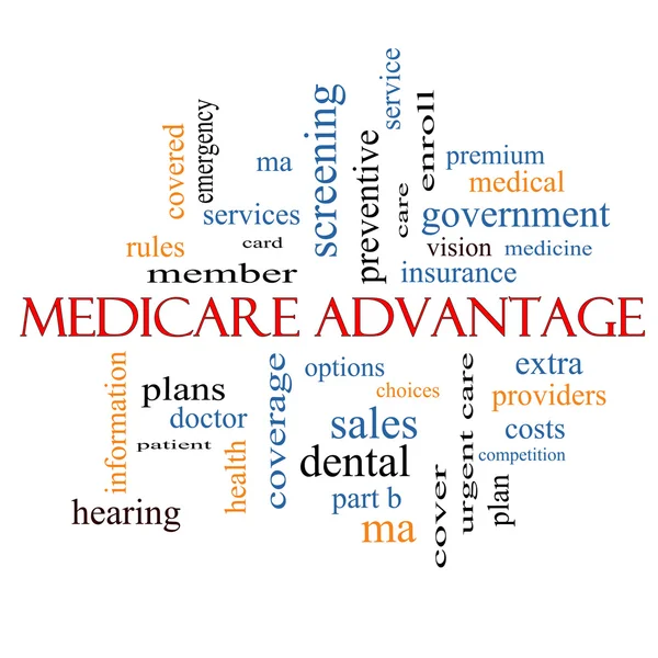 Medicare Advantage Word Cloud Concept — Stock Photo, Image