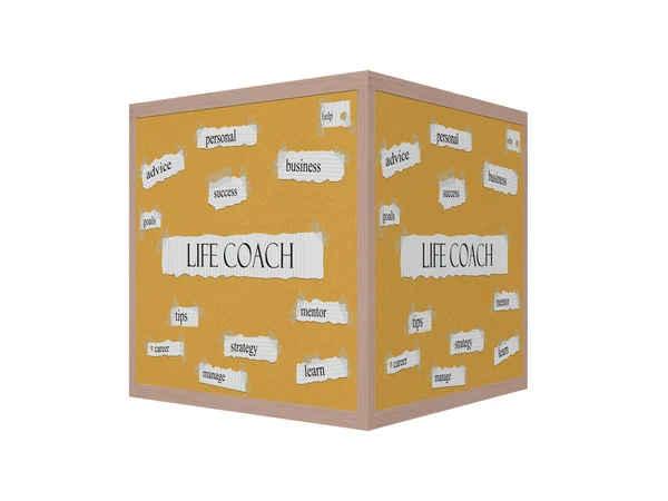 Life Coach 3D Corkboard Word — стоковое фото