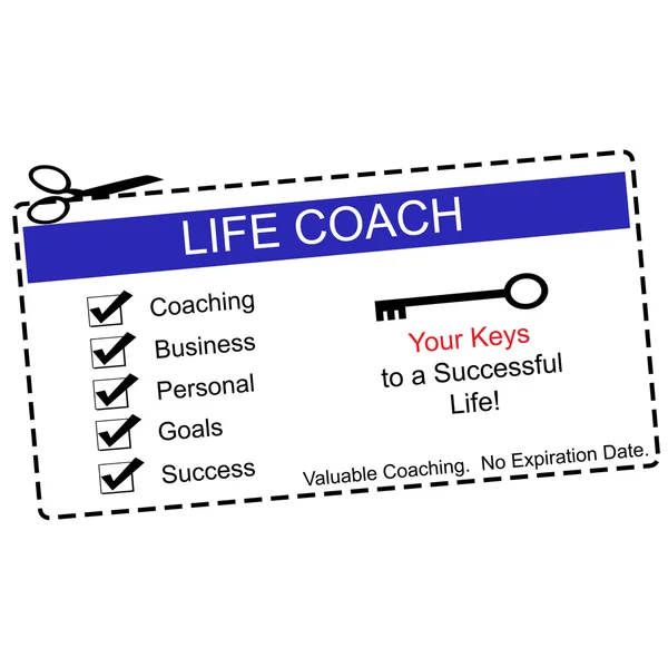 Life Coach Coupon Blue and White — Φωτογραφία Αρχείου