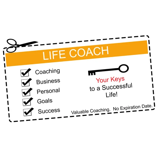 Life Coach Coupon Arancione e Bianco — Foto Stock