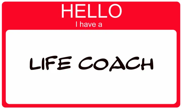 Hallo ich habe einen Life Coach rotes Namensschild — Stockfoto