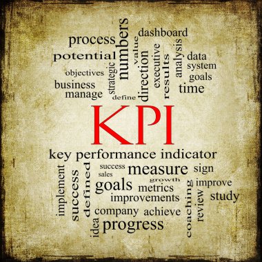 KPI Word Cloud Grunge Concept clipart