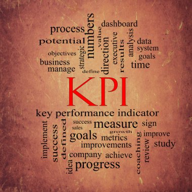 KPI Word Cloud pas Grunge kavramı