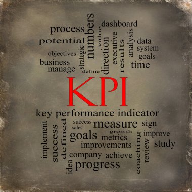 KPI Word Cloud Grunge Paper Concept clipart