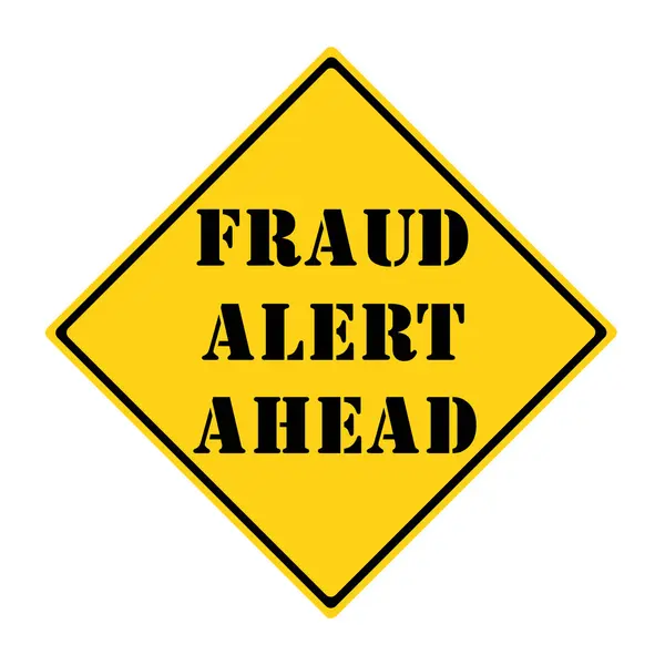 Alerta de fraude sinal à frente — Fotografia de Stock