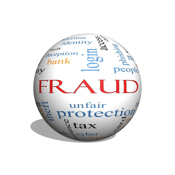 Fraud 3D sphere Word Cloud Concept — Stock Photo, Image