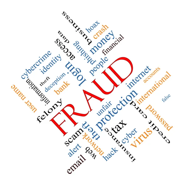 Fraud Word Cloud Concept Angled — Stock Photo, Image