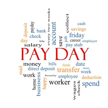 Pay Day Word Cloud Concept  clipart