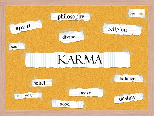 Karma Korkboard Word Konzept — Stockfoto