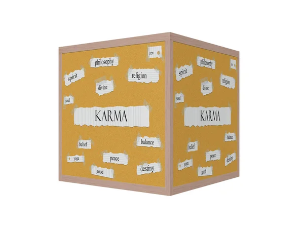 Karma Corkboard 3d concepto de la palabra — Foto de Stock