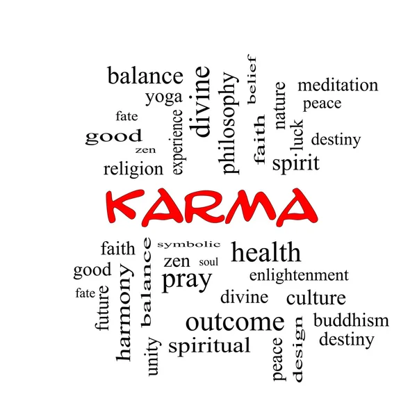 Karma szó felhő fogalmát a piros paprika — Stock Fotó