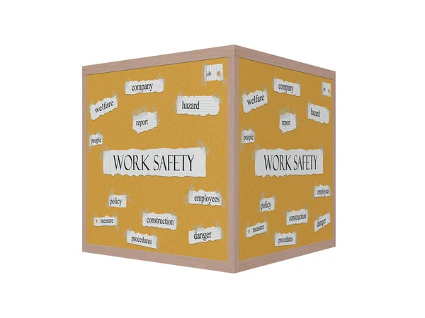 Εργασία ασφάλεια 3d Corkboard λέξη έννοια — Φωτογραφία Αρχείου