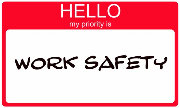 Hello my priority is Work Safety red sticker — Stock Photo, Image