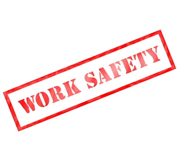 Red Work Safety weathered rectangle shaped stamp — Stock Photo, Image