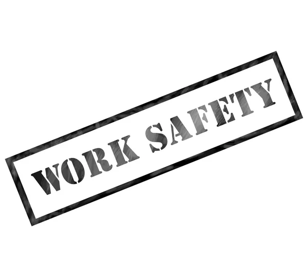 Black Work Safety weathered rectangle shaped stamp — Stock Photo, Image