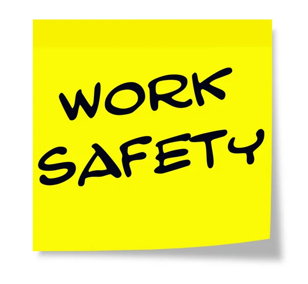 Work Safety written on a yellow sticky note — Stock Photo, Image