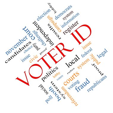 Seçmen kimliği Word Cloud kavramı açılı