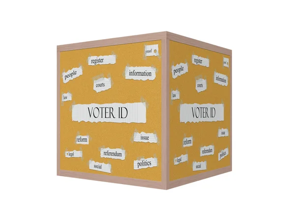 Conceito de palavra do corkboard 3D do ID do eleitor — Fotografia de Stock