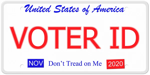 Voter ID license plate — Stock Photo, Image