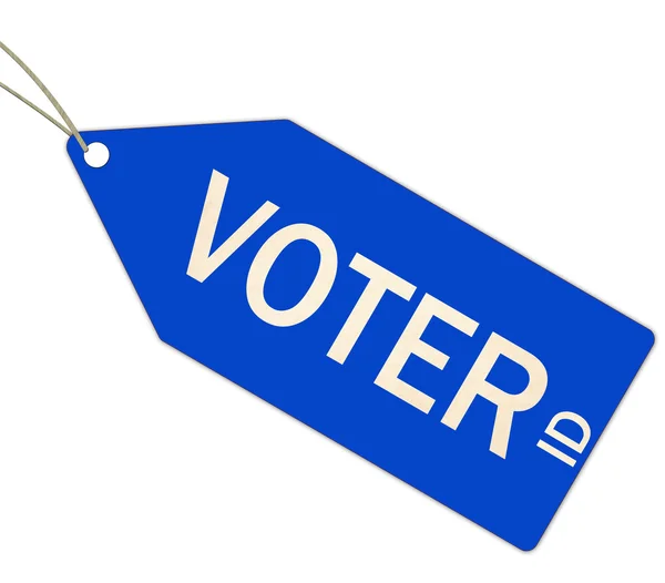 Voter ID blue tag — Stock Photo, Image