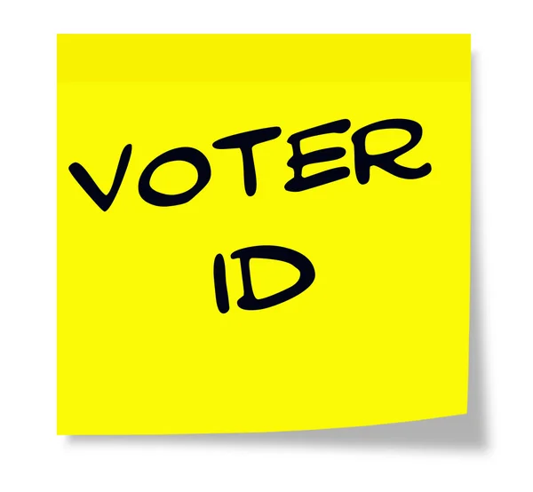 Voter ID written on a yellow sticky note — Stock Photo, Image