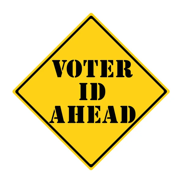 Voter ID Ahead Sign — Stock Photo, Image