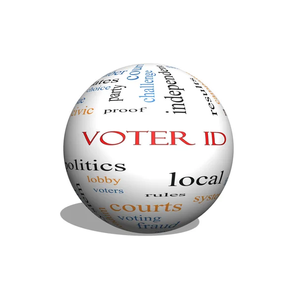 Voter ID 3D sphere Word Cloud Concept — Stock Photo, Image