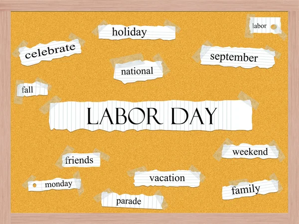 Labor Day Corkboard Word Concept
