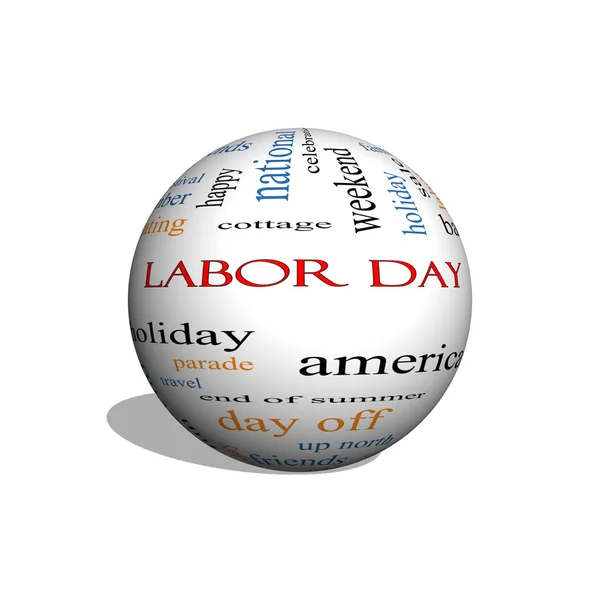 Labor Day 3D Sphere Word Cloud Concept — Stock Photo, Image