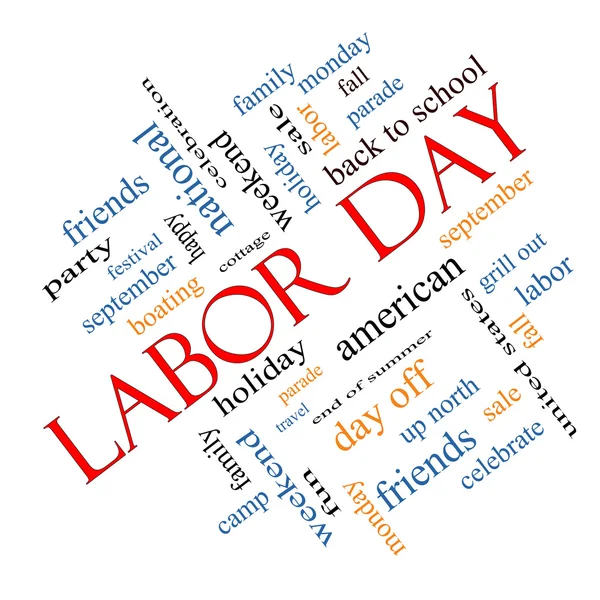 Labor Day Word Cloud Concept Angled