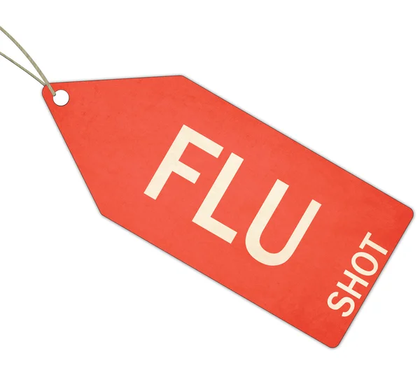 Red Flu Shot tag — Stockfoto