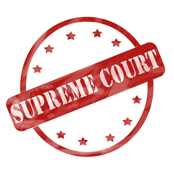 Red Weathered Supreme Court Stamp Circle and Stars — Stock Photo, Image